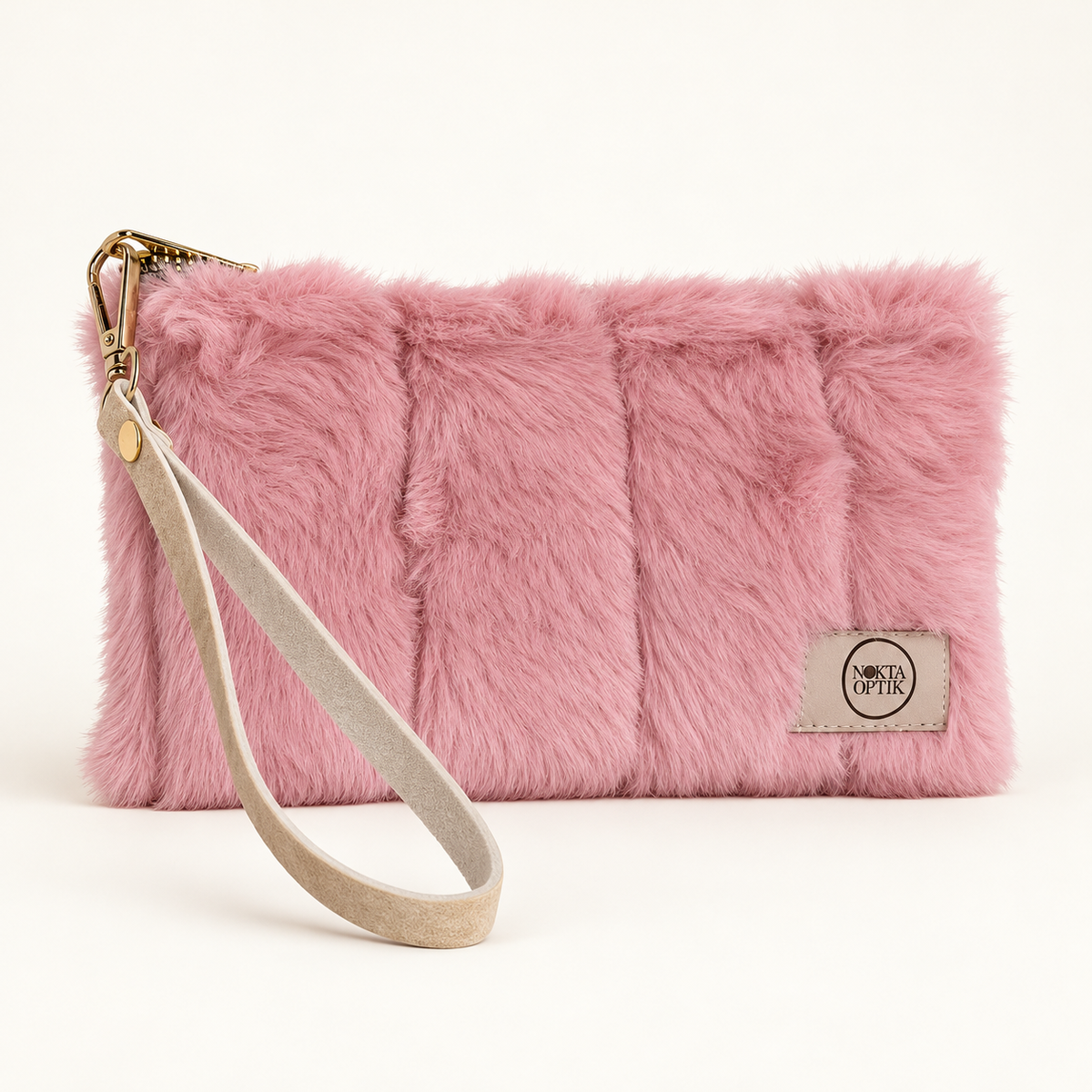 Soft Touch Peluş Gözlük ve Seyahat Çantası | Pembe — Ön görünüm