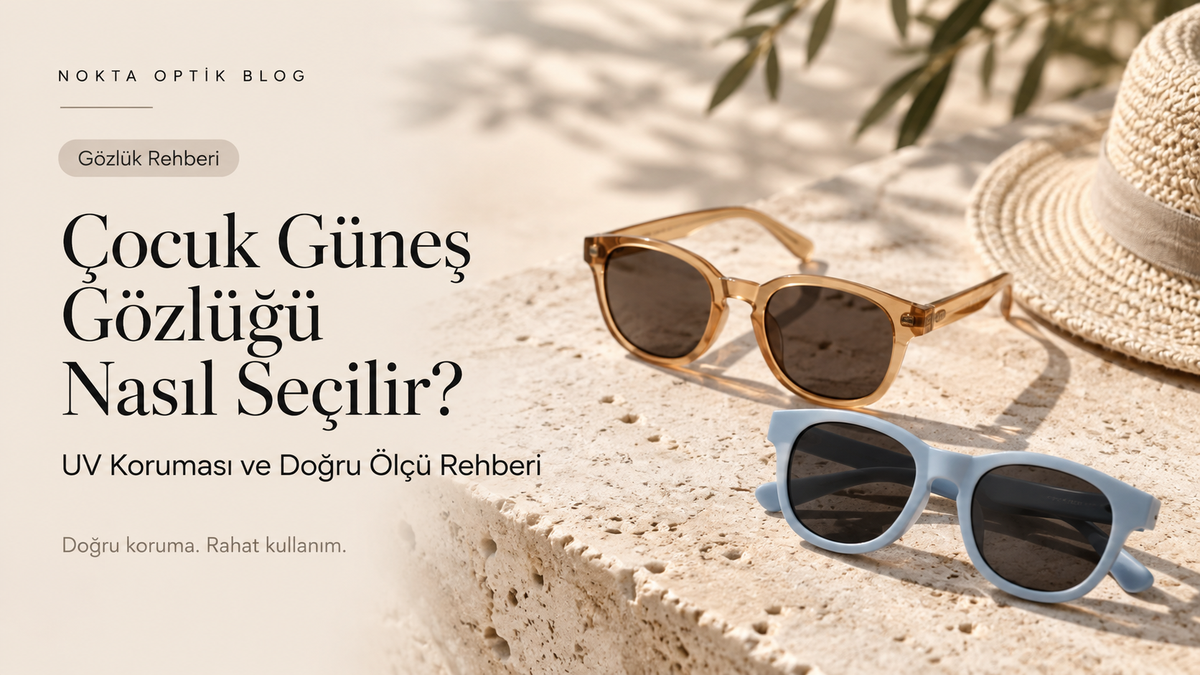 Çocuk güneş gözlüğü seçiminde UV koruması ve doğru ölçüyü anlatan Nokta Optik rehberi
